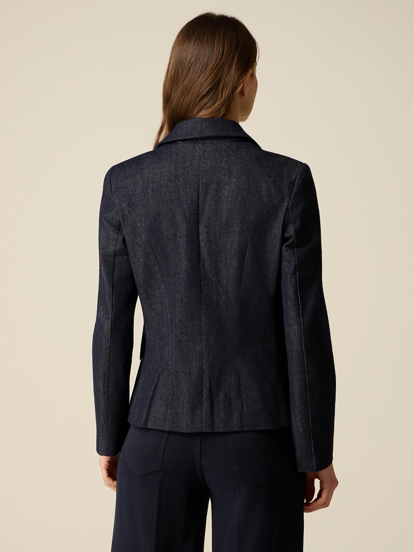 Double-breasted denim jacket image number 1