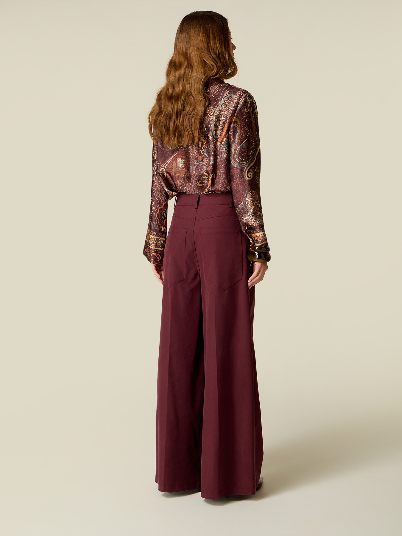 Wide leg twill trousers image number 1