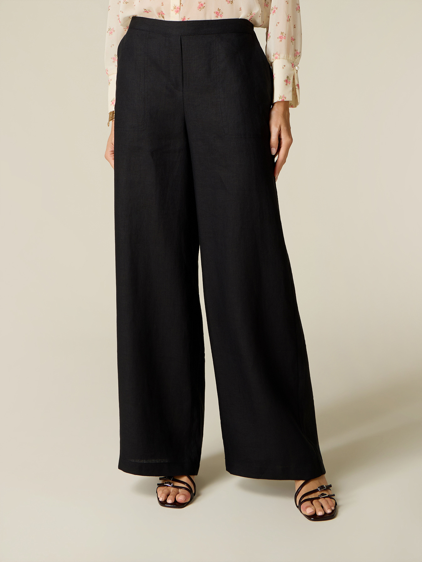 Linen palazzo pants image number 3