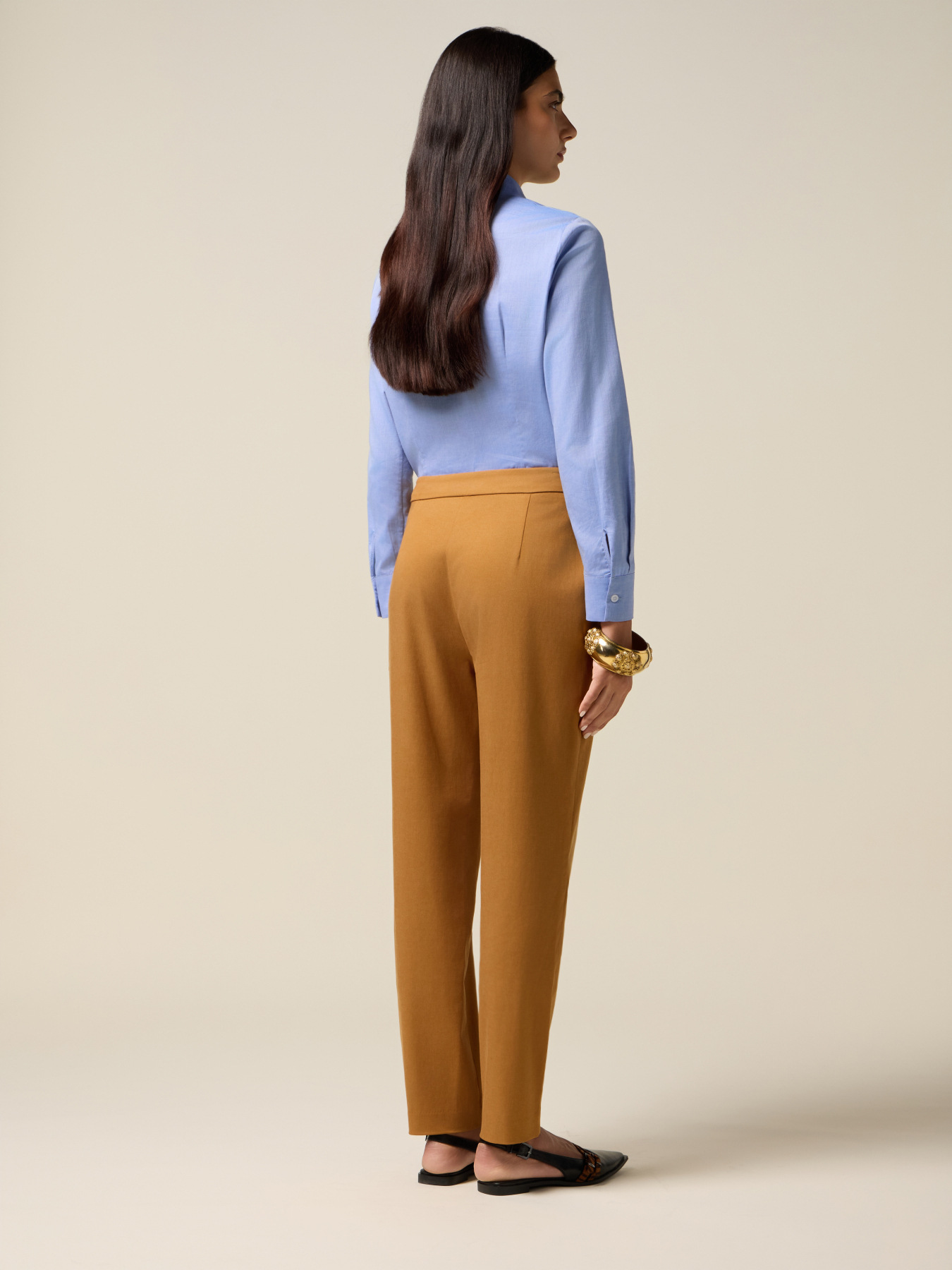 Chinos with waist detail image number 1