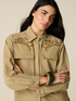 Camicia in cotone con ricami see-through image number 2