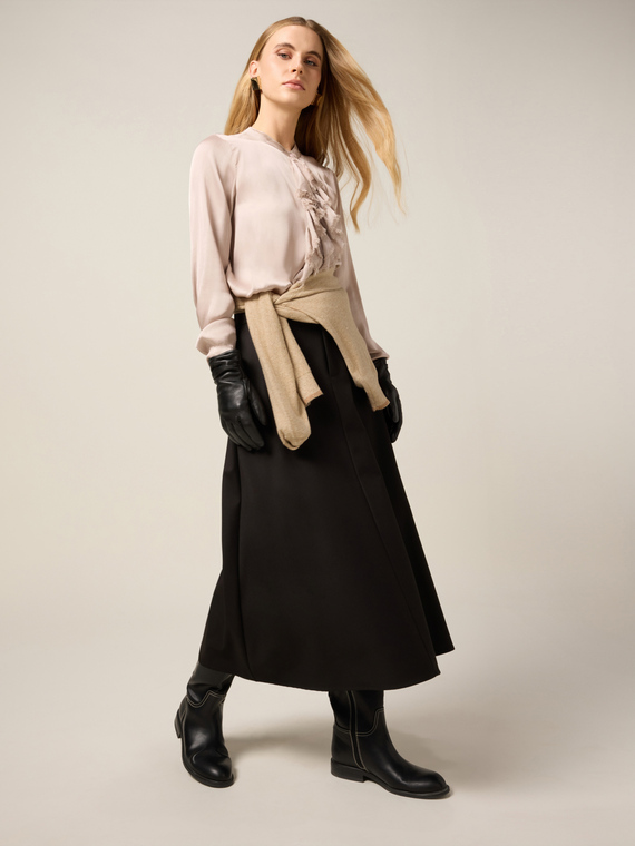 Jupe midi en flanelle