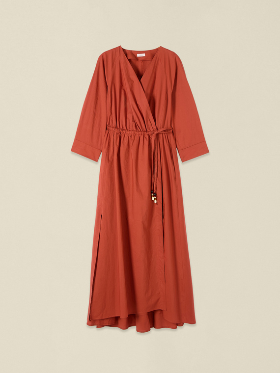 Robe portefeuille en popeline