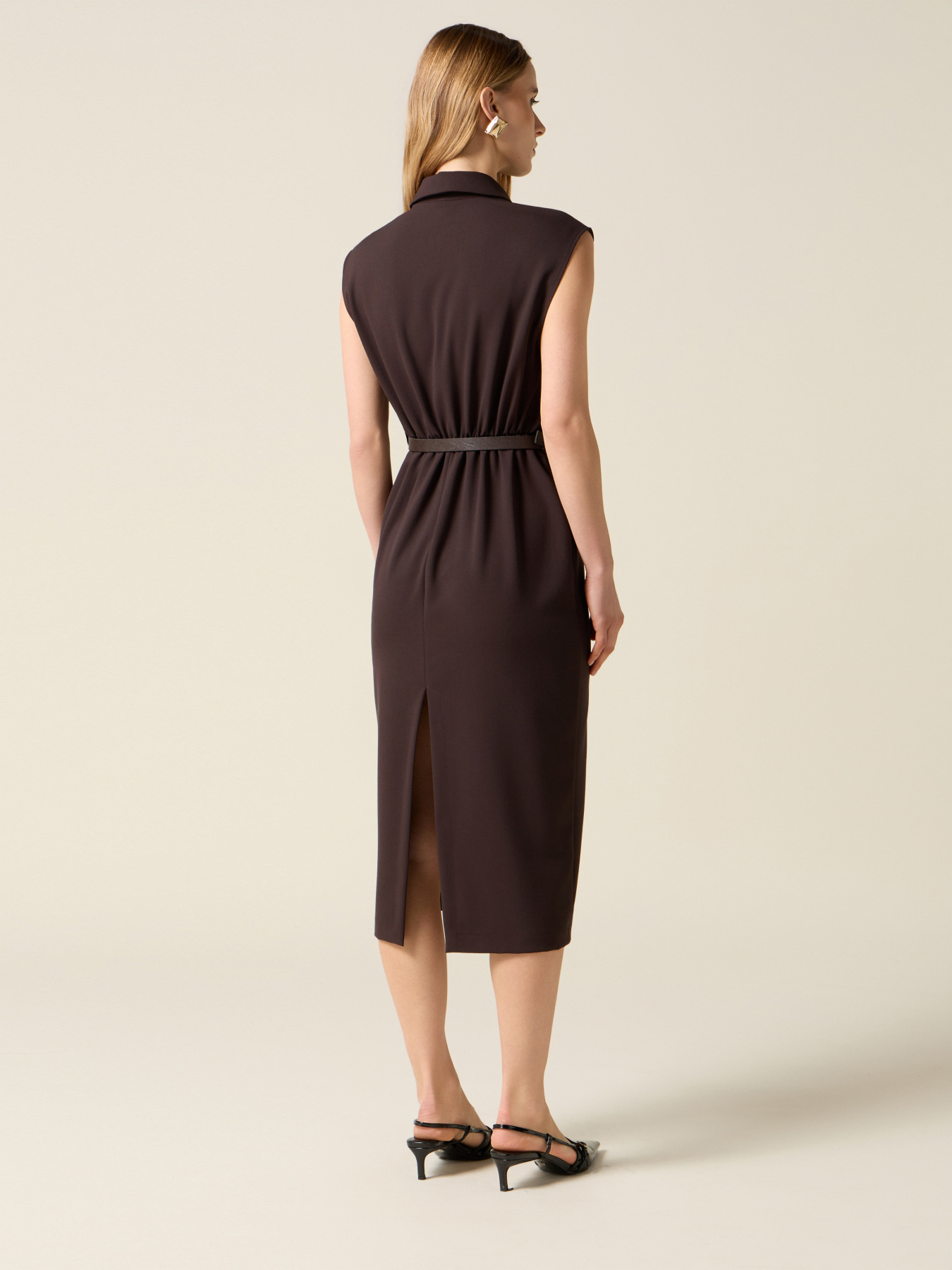 Sheath dress with belt image number 1