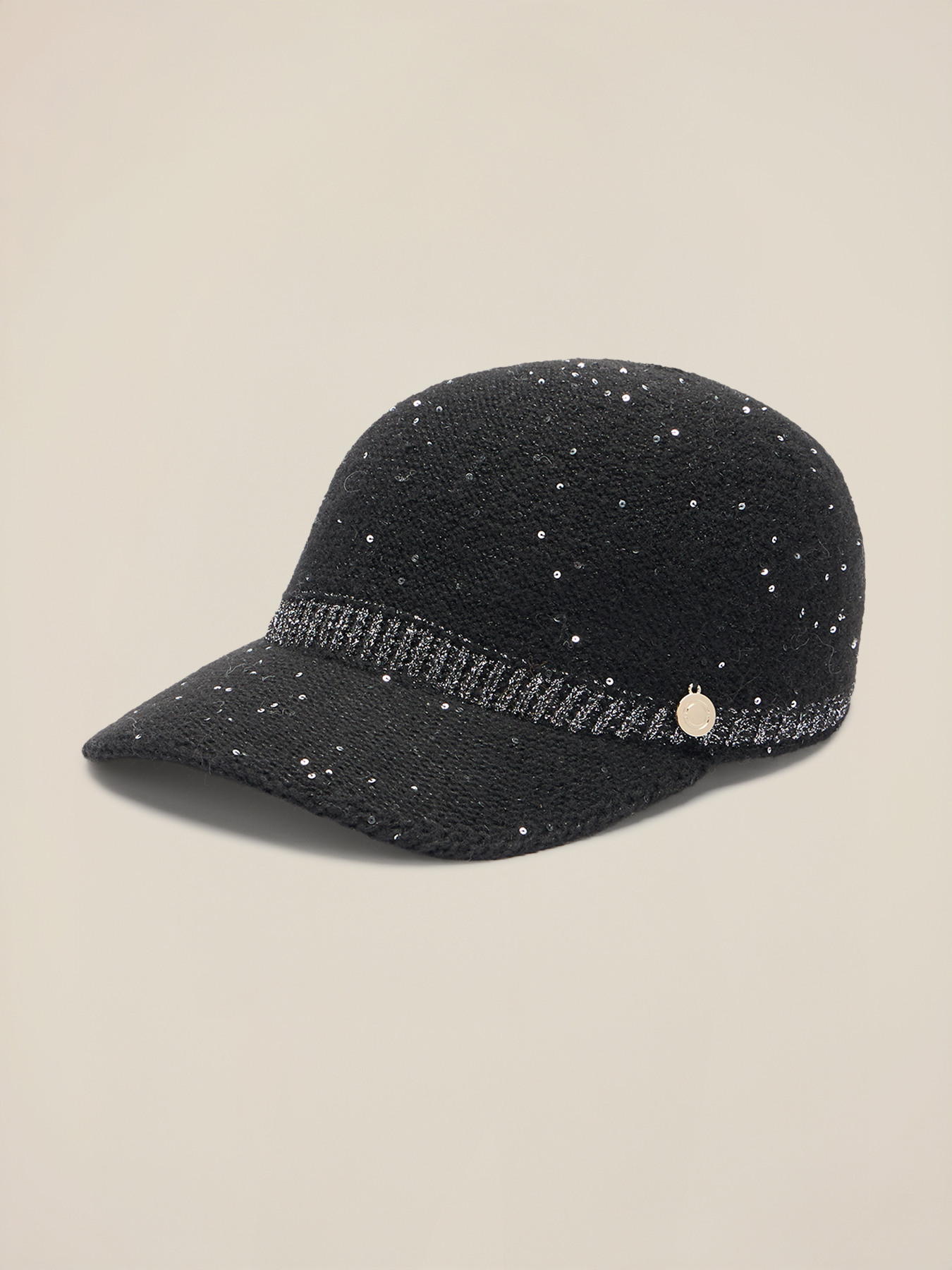 Cap with sequins and lurex stitching image number 3