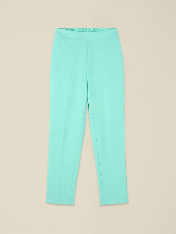 Pantalon coupe r&eacute;guli&egrave;re en tissu cr&ecirc;pe