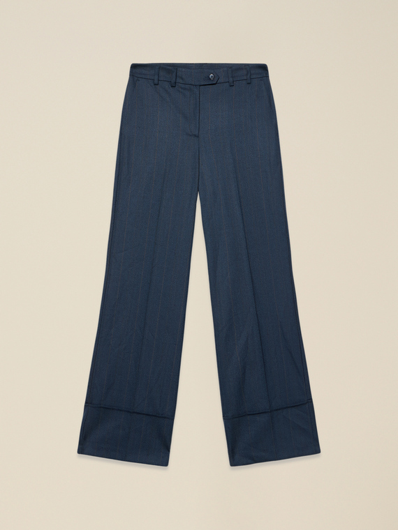 Wide leg flare pants with cuff