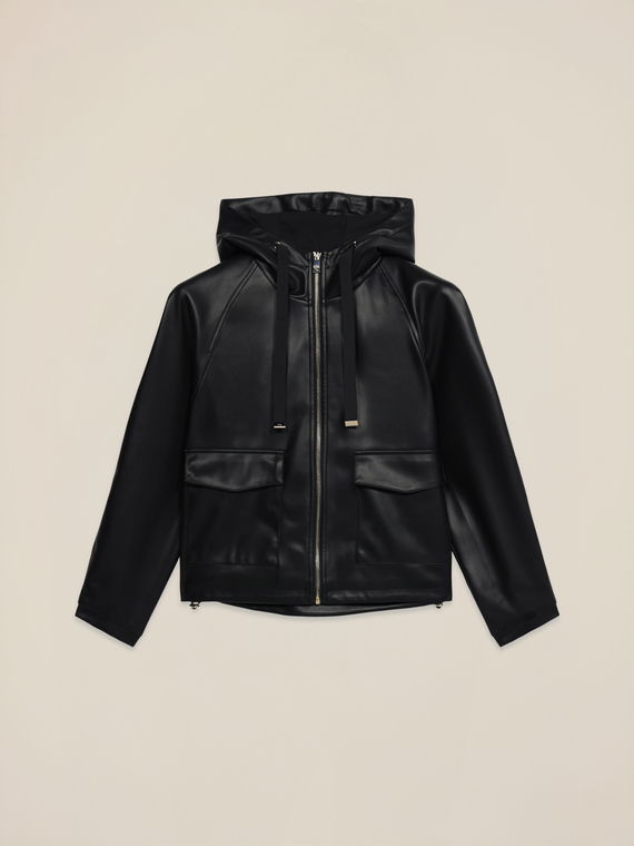 Kurze Jacke mit Kapuze und Rei&szlig;verschluss