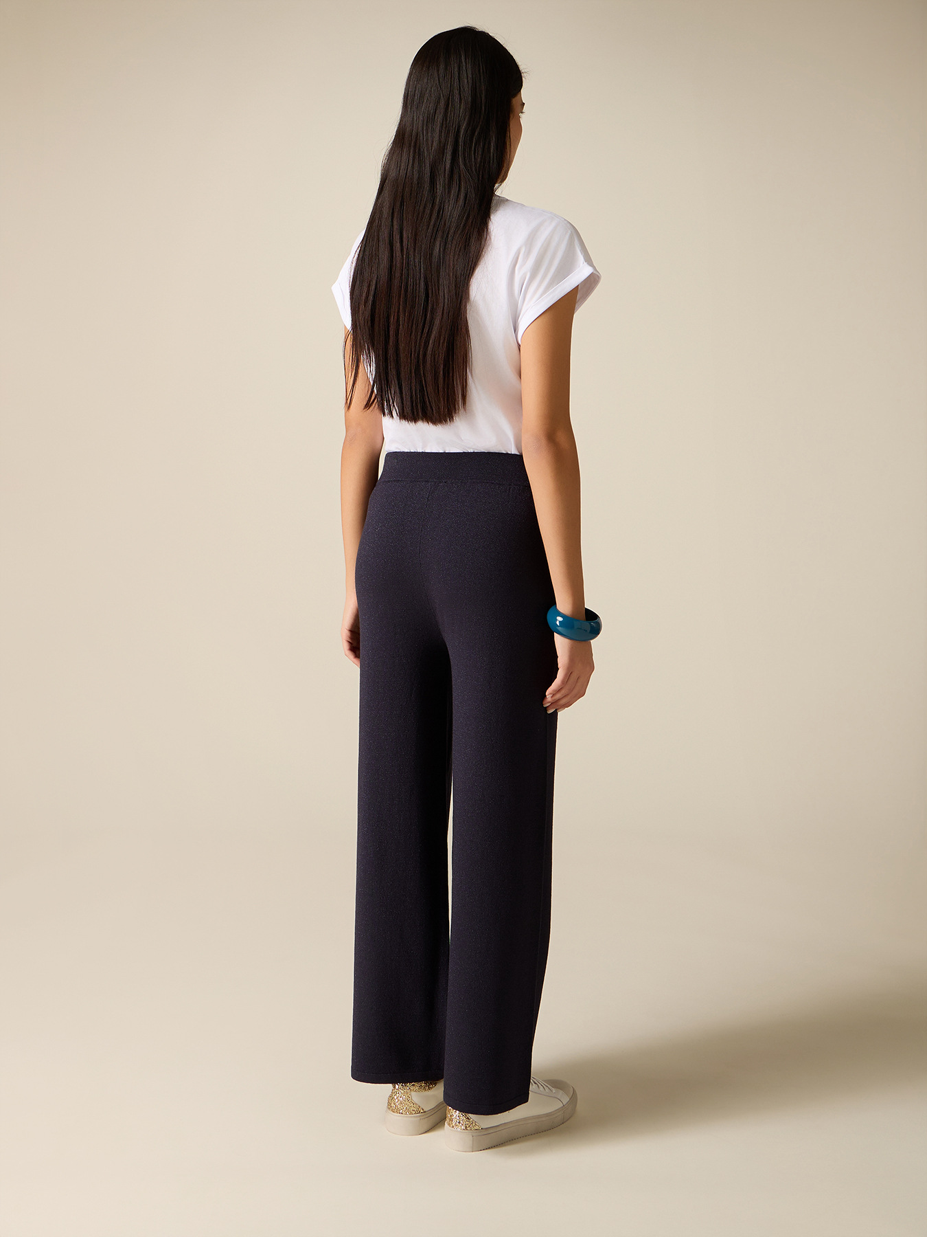 Joggers in maglia lurex image number 1
