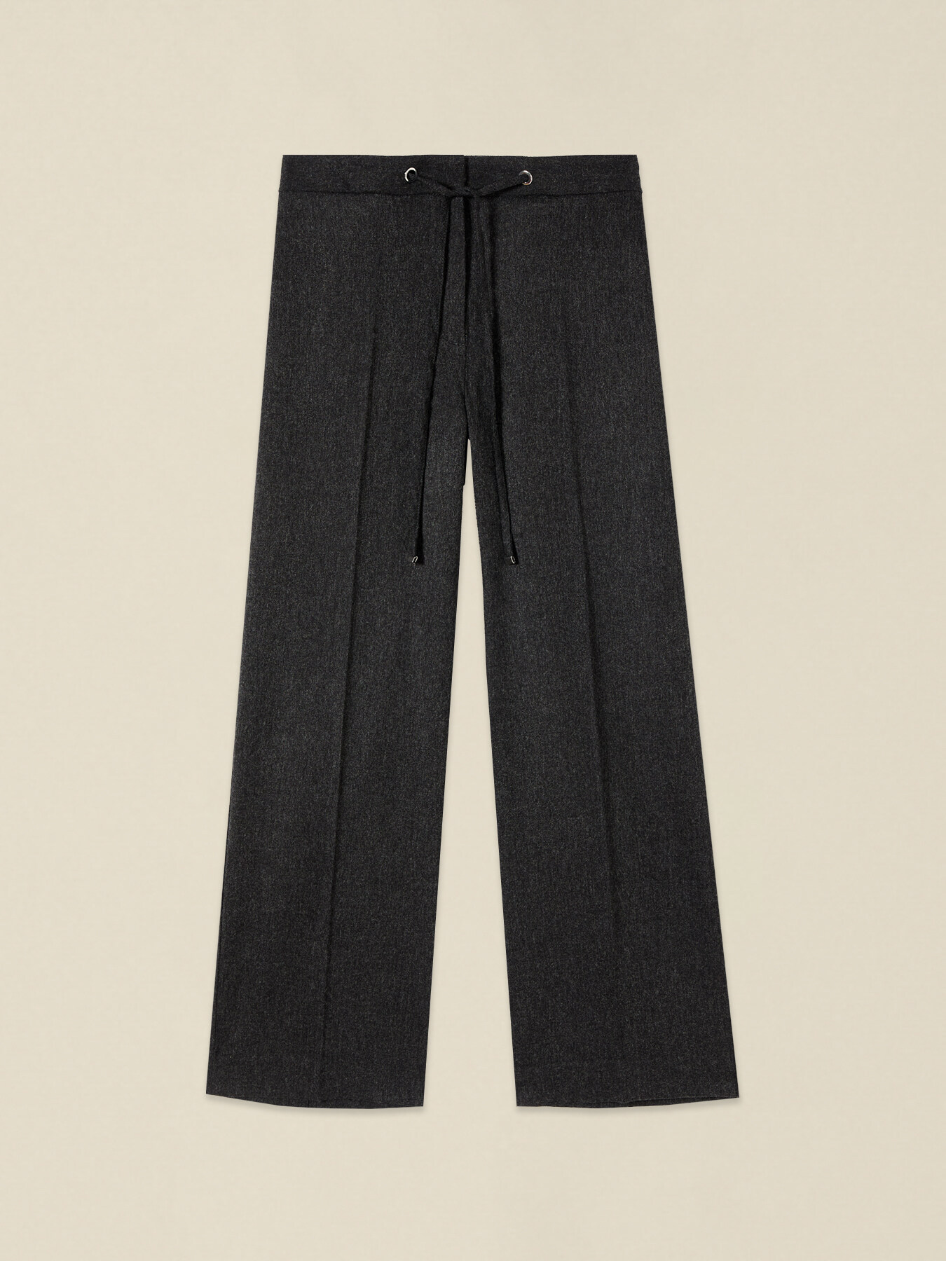 Pantalones cropped de franela con cord&oacute;n image number 4