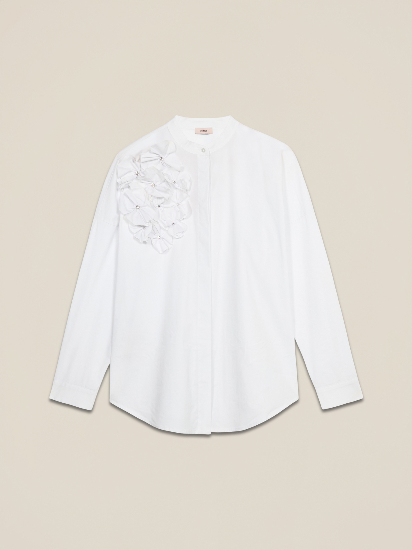 Camicia in popeline con applicazione floreale image number 3