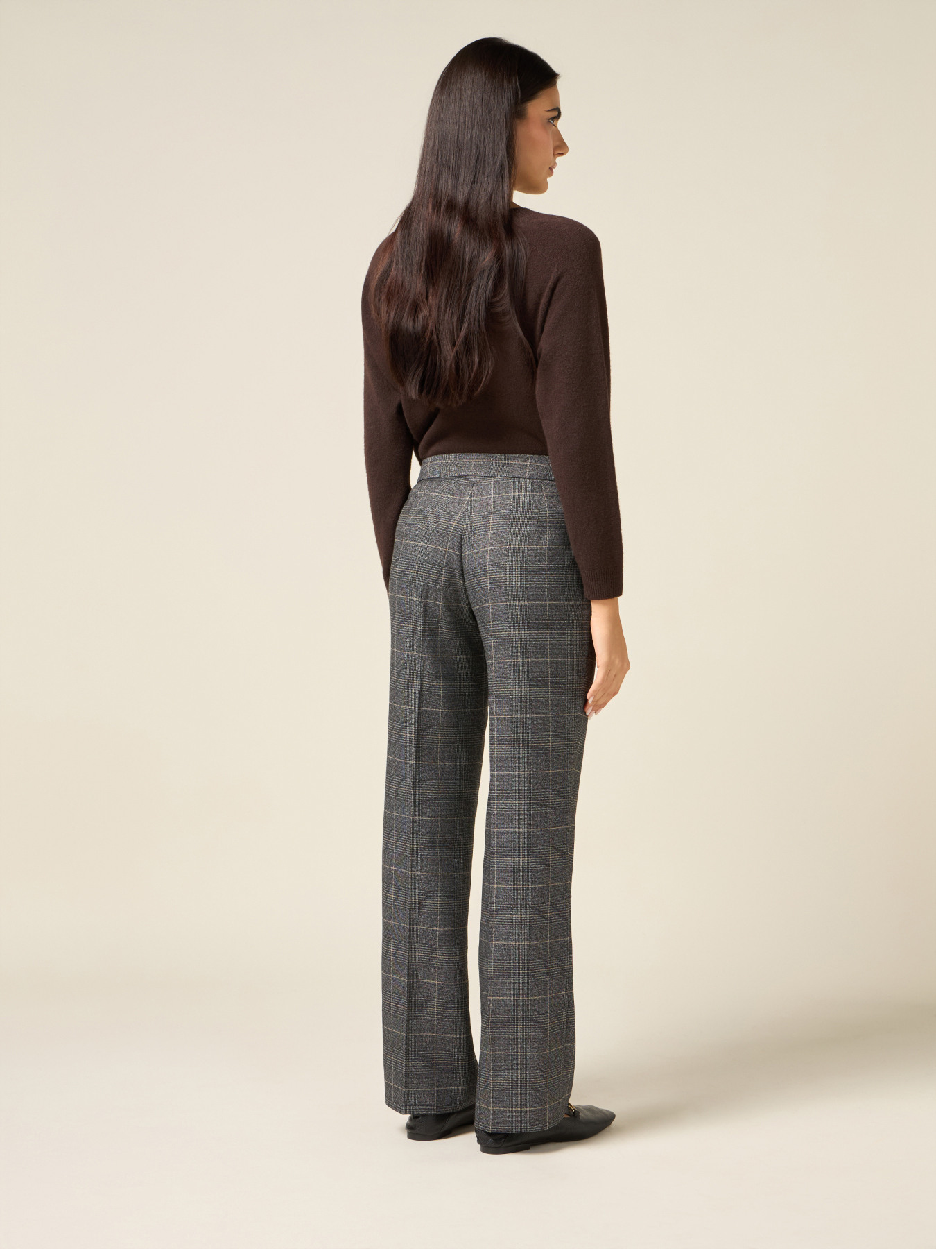 Pantalon palazzo &agrave; carreaux image number 1