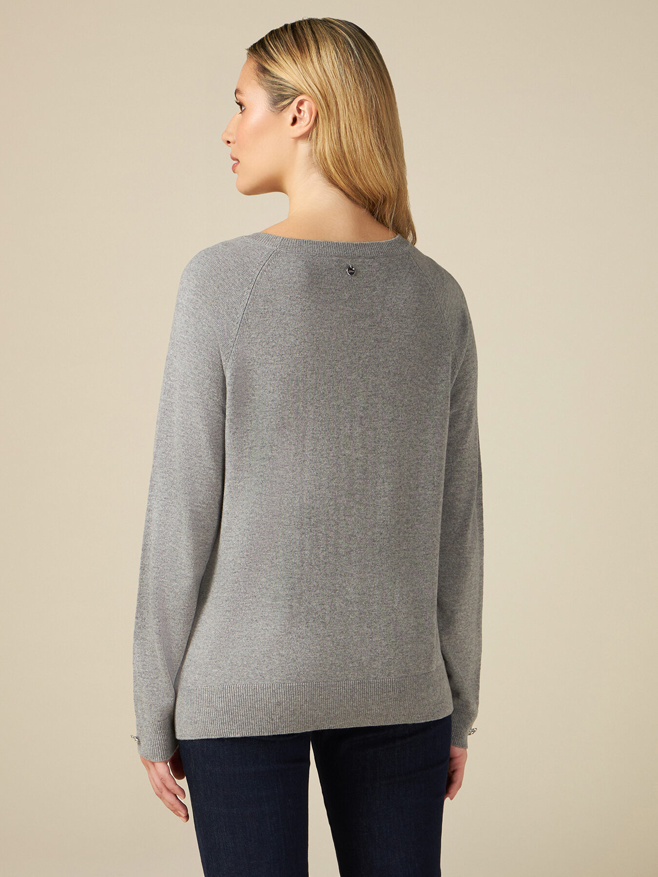 Maglia misto cashmere con bottoni gioiello image number 1