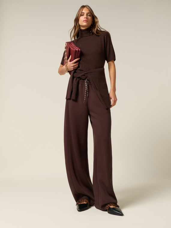 Soft touch joggers with lace patch