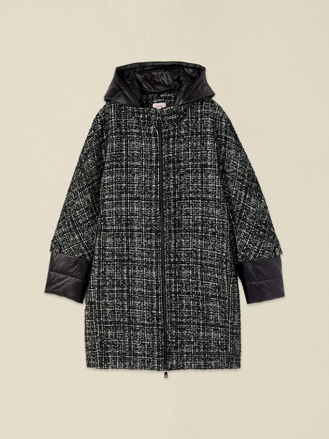 Parka en tweed avec d&eacute;tails matelass&eacute;s image number 3