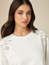 Broderie anglaise embroidery sweatshirt image number 2