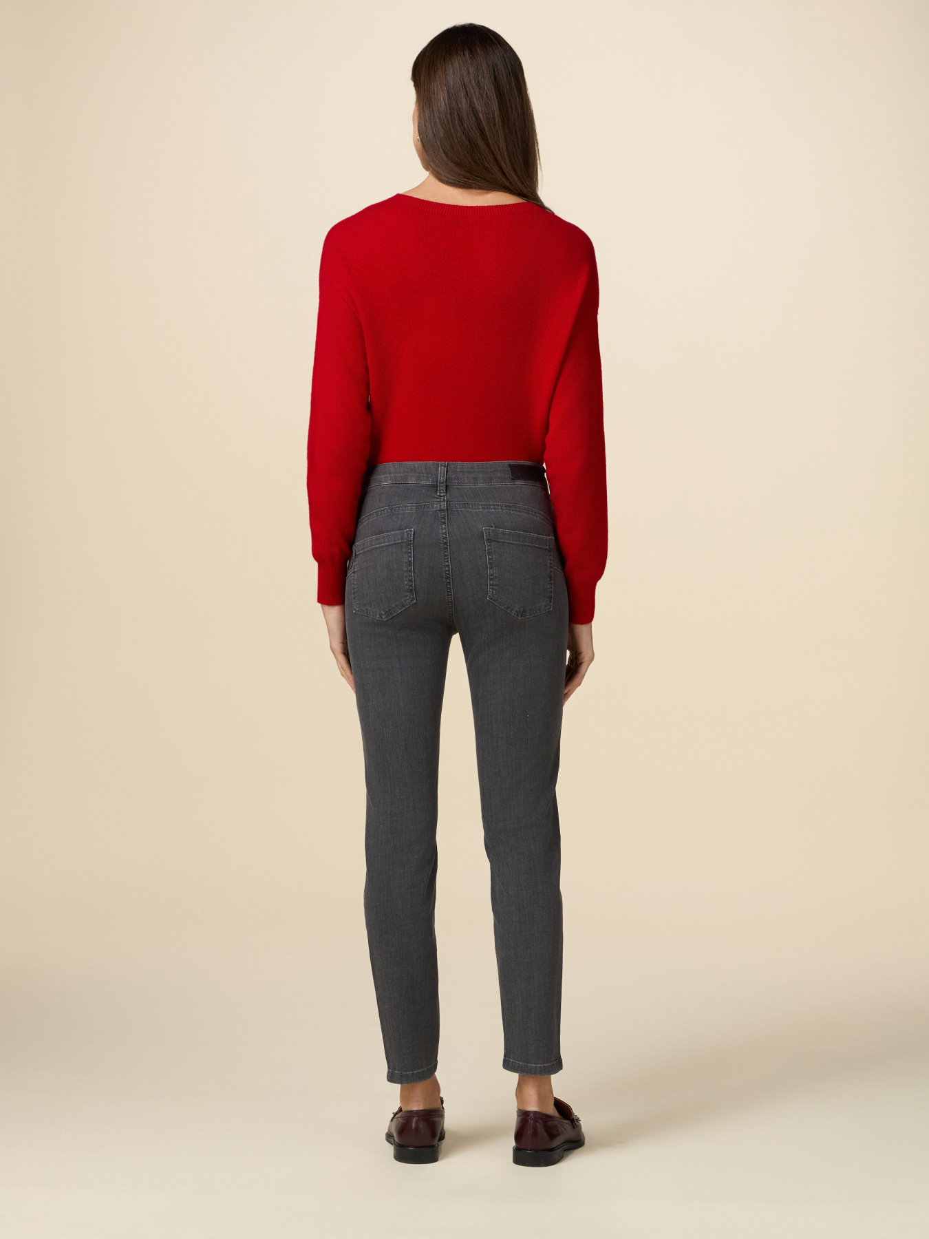 Jean skinny gris avec cabochons image number 1