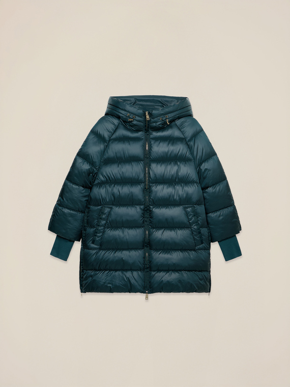Midi-Daunenjacke mit Kapuze