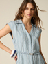 Striped shirt dress with belt image number 2
