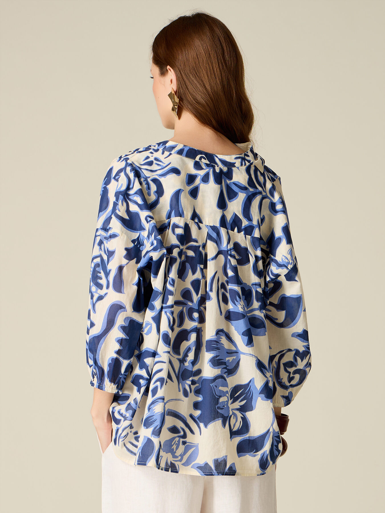 Blouse en coton &agrave; motifs image number 1