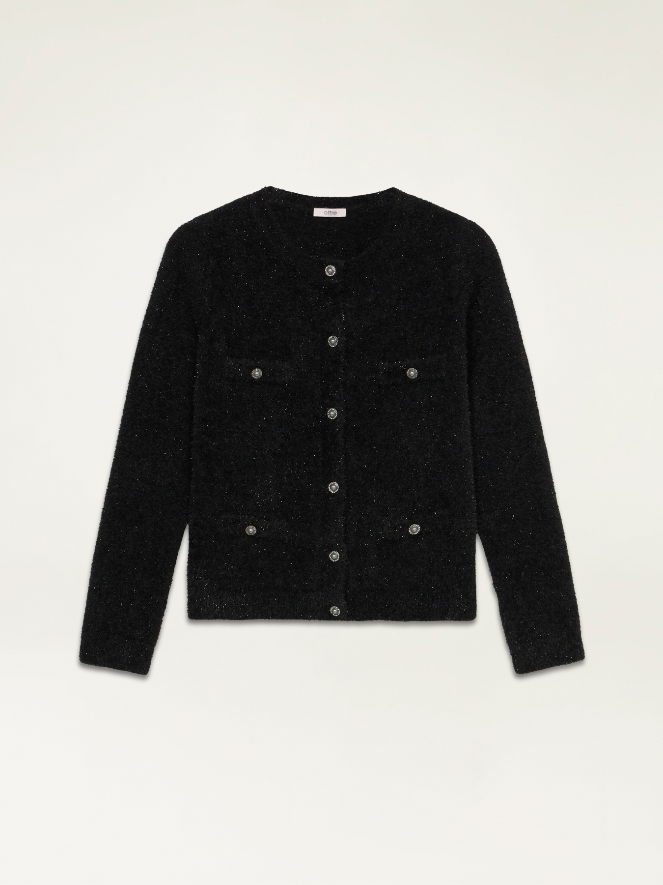 Plush effect lurex cardigan image number 3