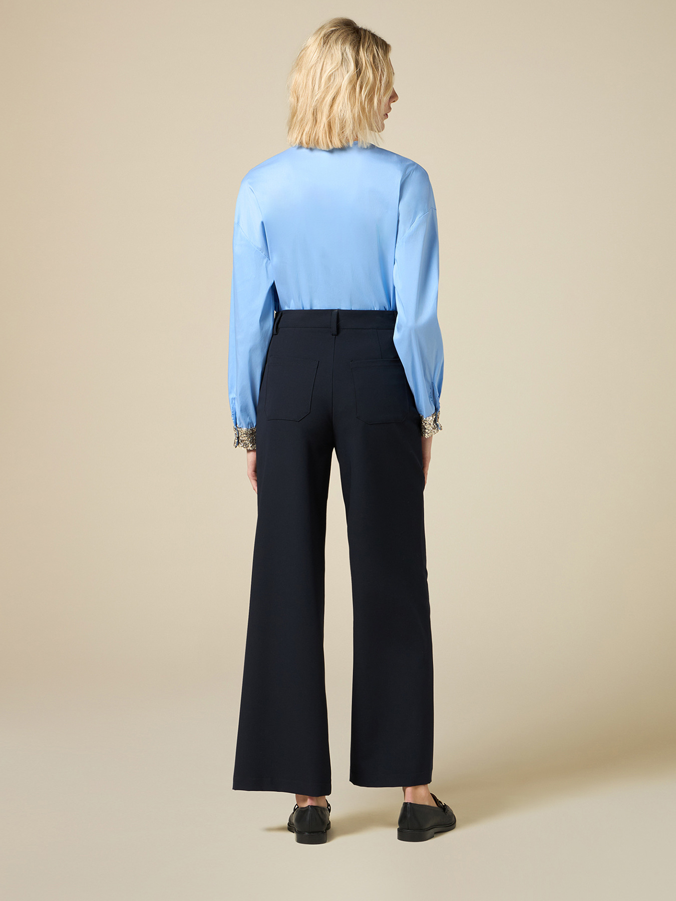 Pantalon jambe large &agrave; cinq poches image number 1