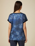 Satin T-shirt blouse in patterned satin image number 1