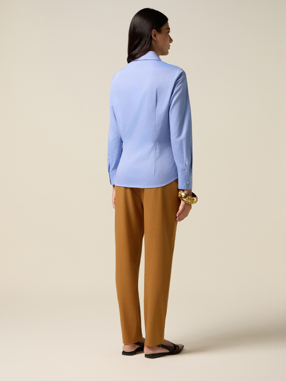 Oltre: Camicia In Popeline 100% Cotone Azzurro. 52 Stagione Autunno Inverno 2025-image