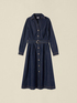 Denim shirt dress with belt image number 3