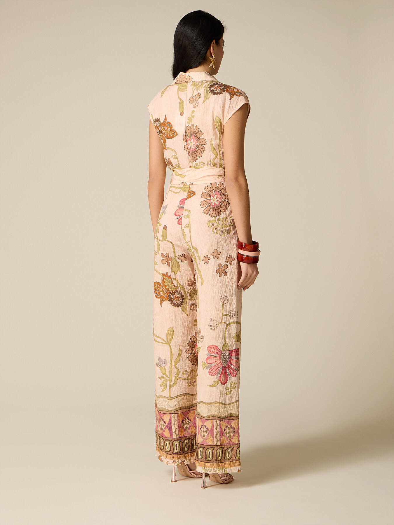 Jumpsuit in patterned fabric image number 1