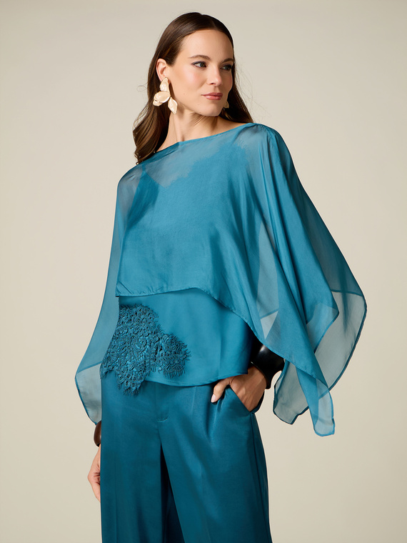 Coprispalle in chiffon misto seta