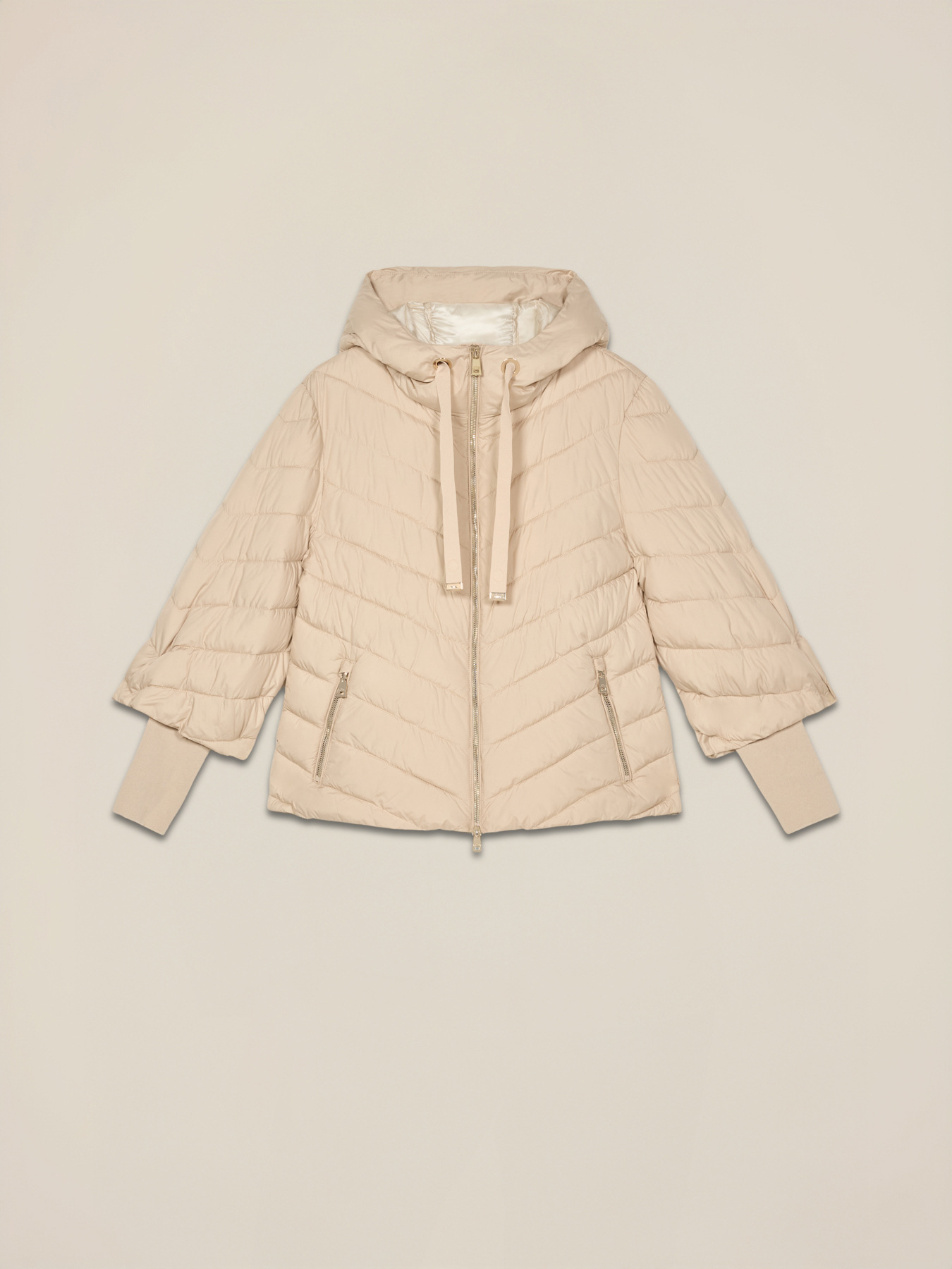Piumino lightweight con cappuccio e polsini image number 3