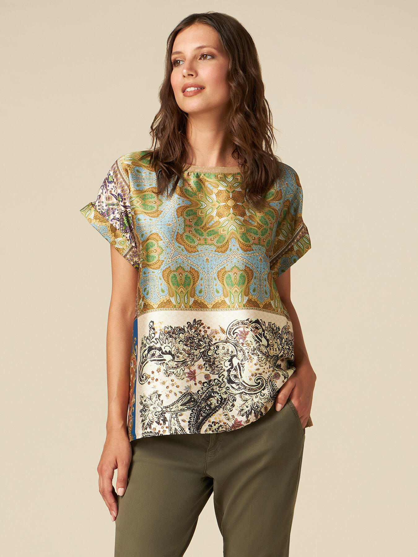 T-shirt &agrave; motifs bi-mati&egrave;re image number 0