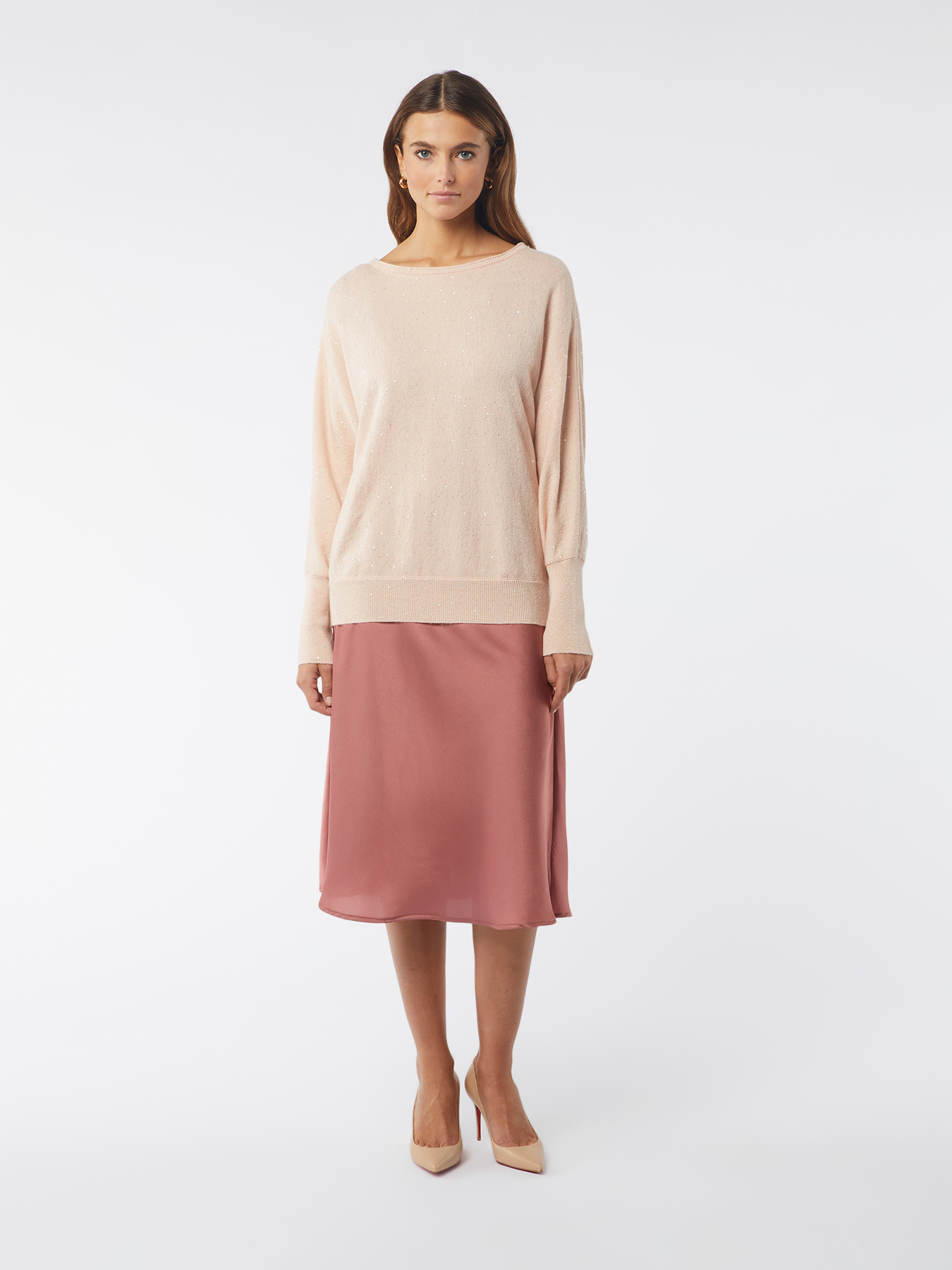 Maglia lurex misto cashmere con paillettes image number 0