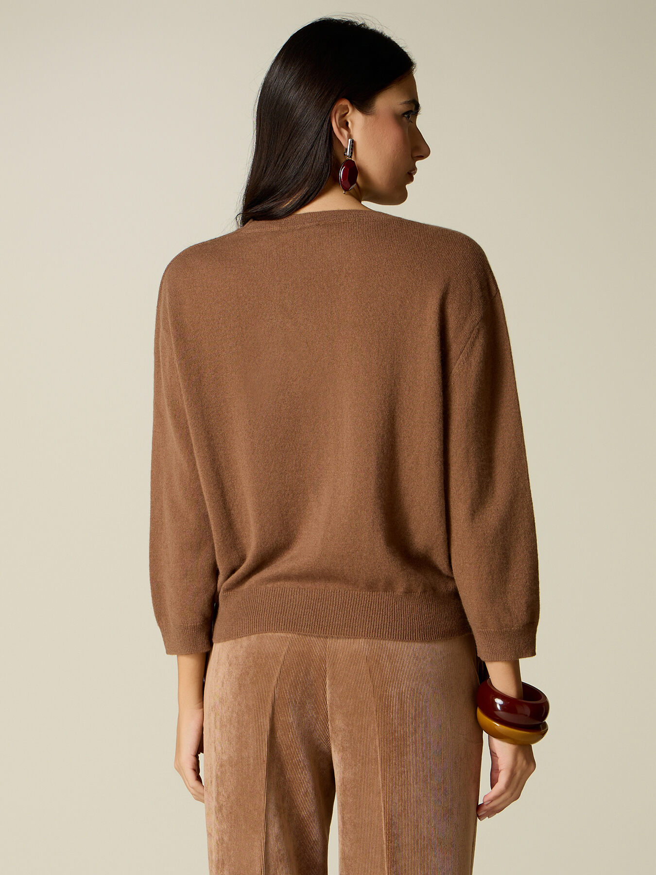 Cashmere sweater with puff sleeves image number 1