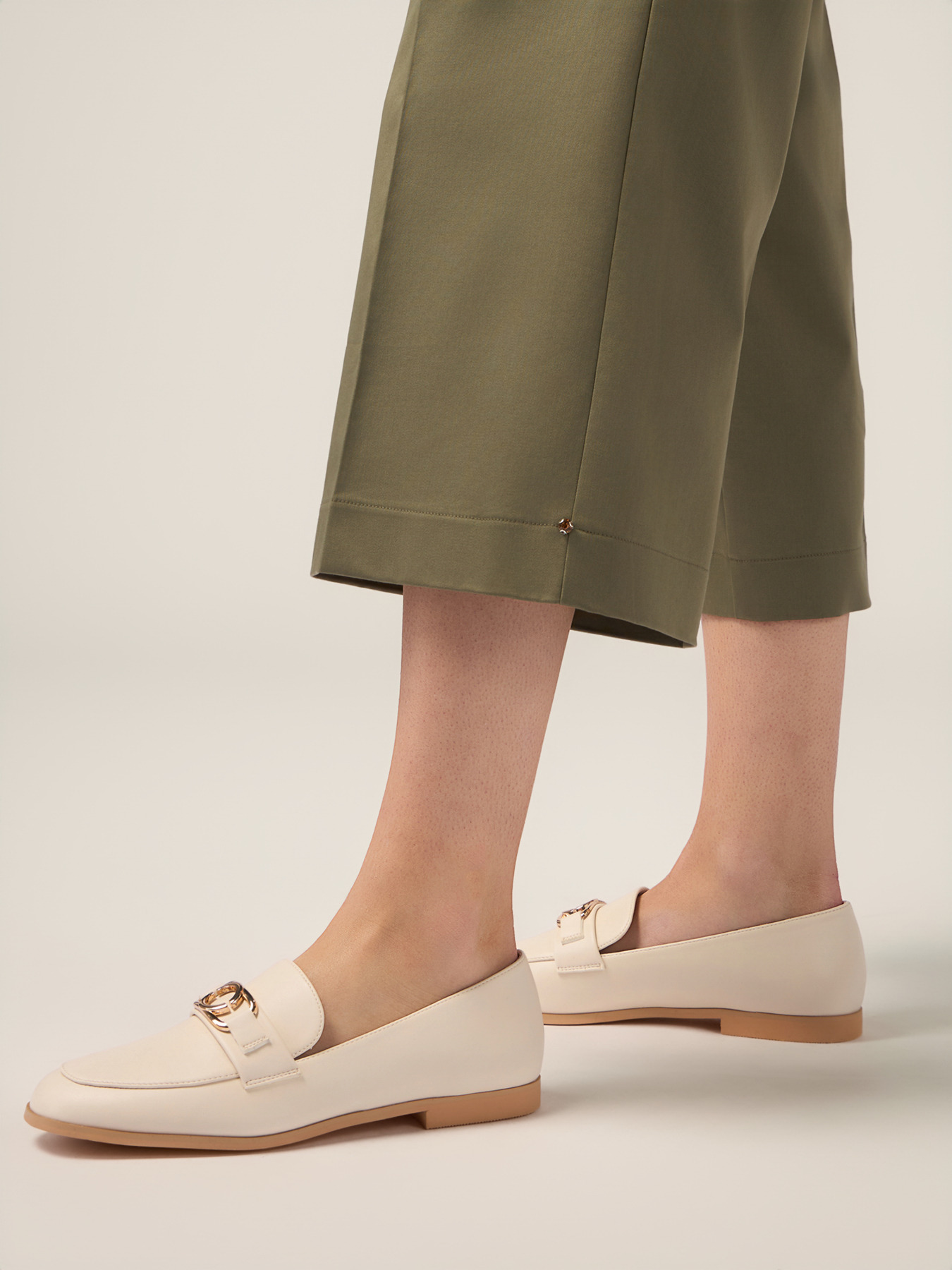 Cotton blend cropped palazzo pants image number 2