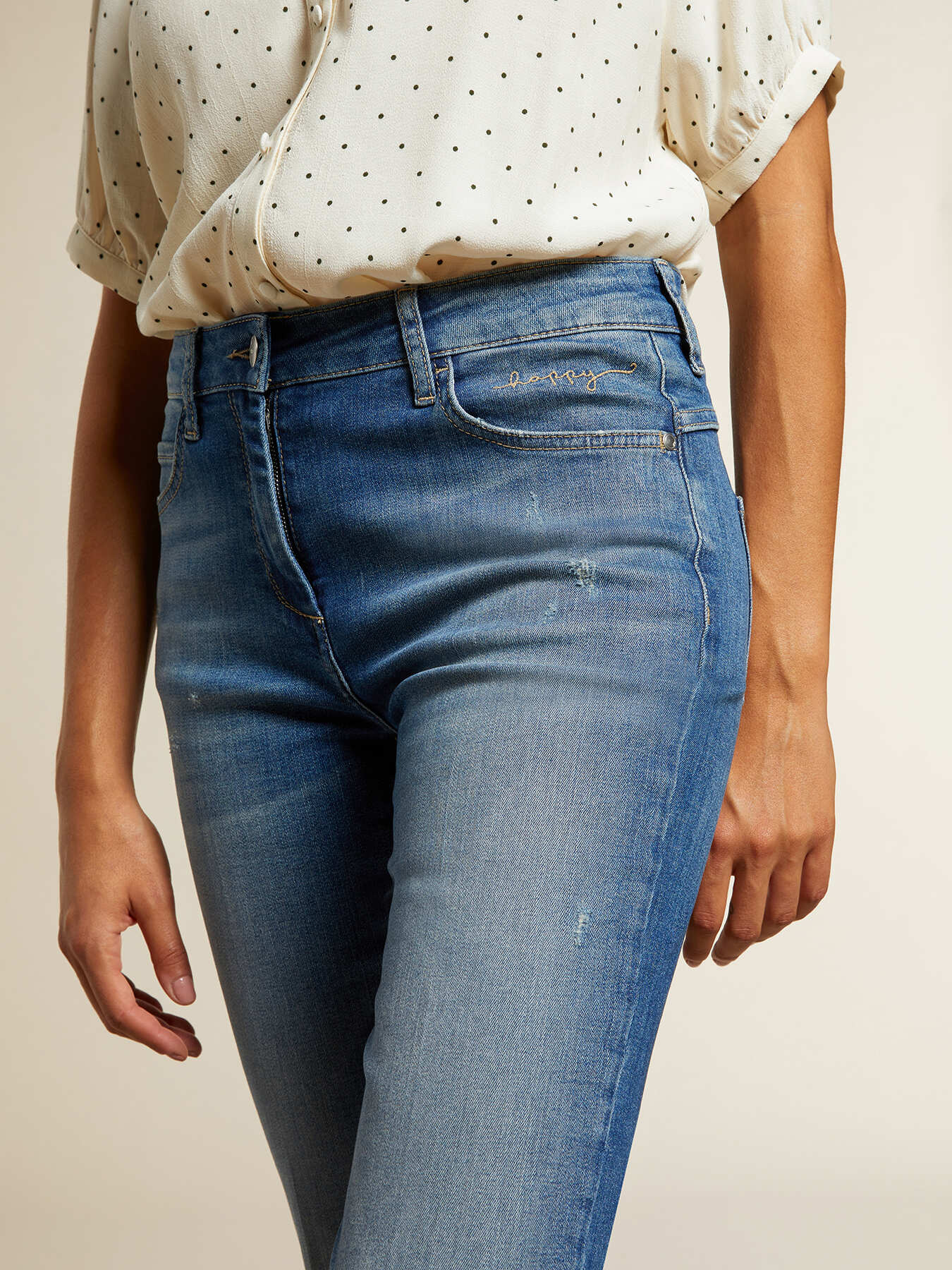 Jeans regular Milano con ricamo image number 2