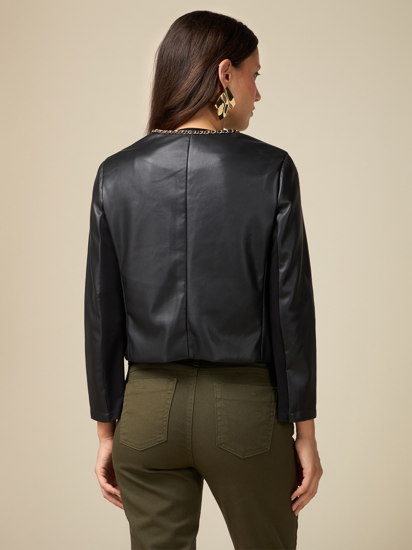 Jacket with metal chain image number 1
