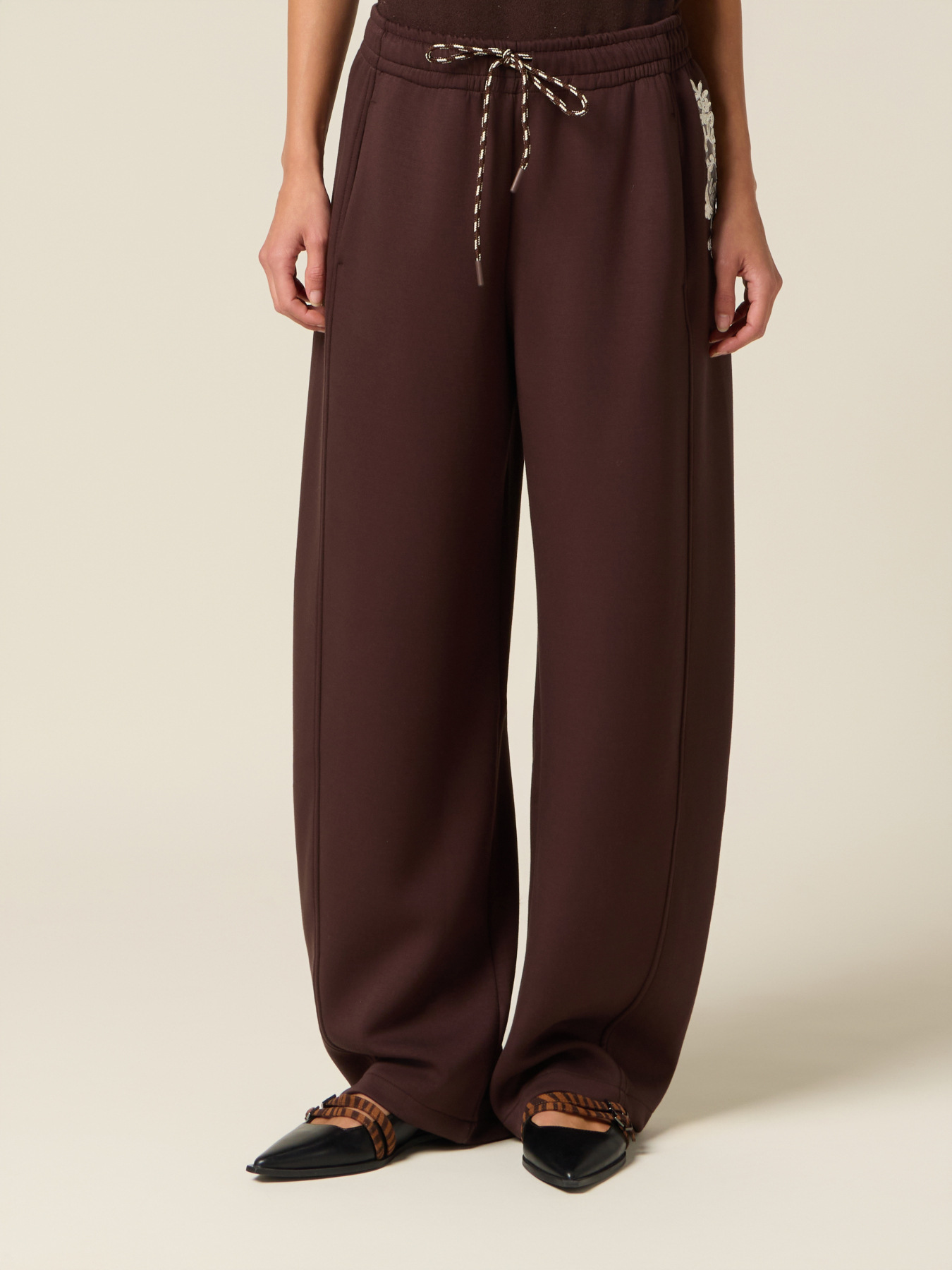 Soft touch joggers with lace patch image number 3