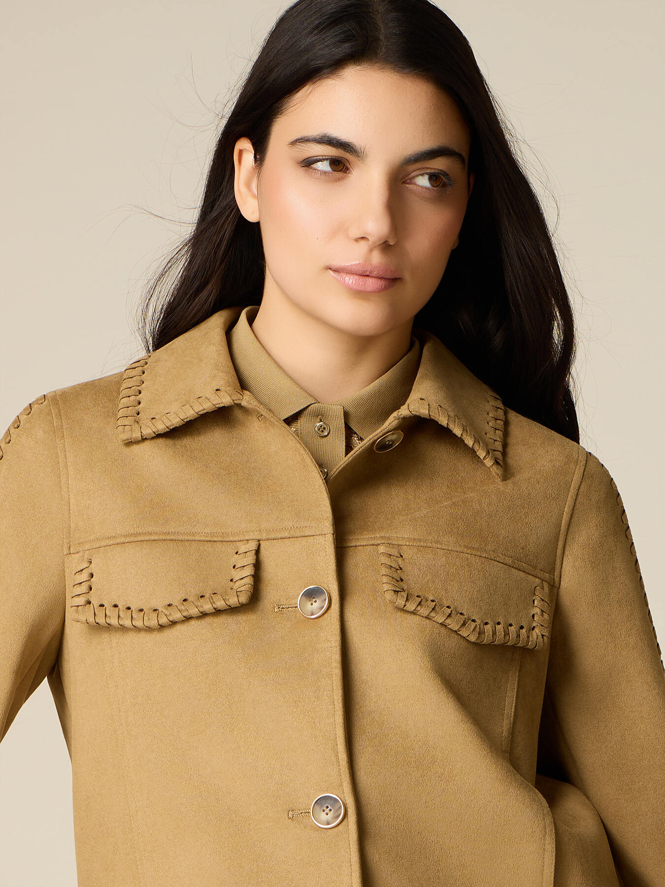 Jacket with stitching detail image number 2