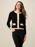 Cardigan bicolor effetto giacca image number 0
