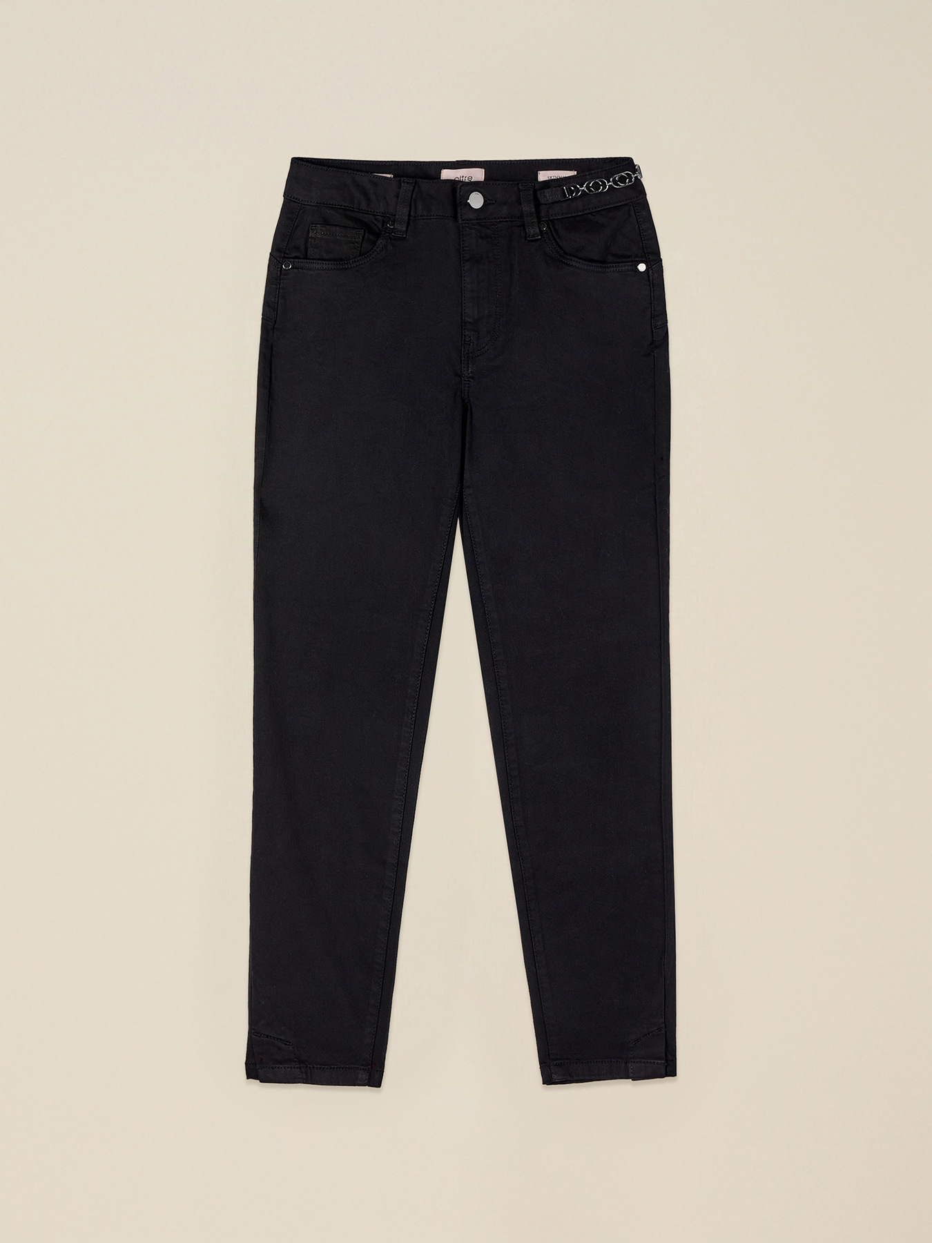Pantalones skinny con cadena met&aacute;lica image number 4