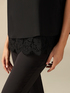 Bi-material top with lace image number 2