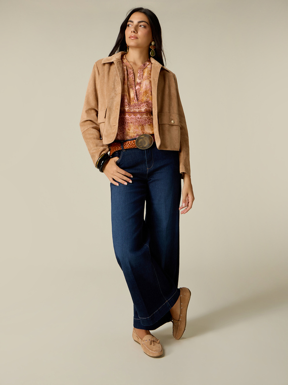 Dark wash wide leg jeans