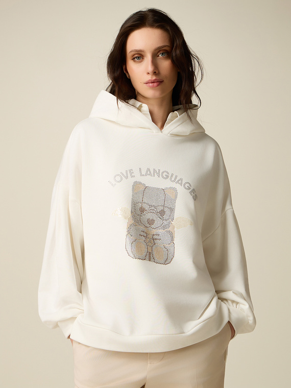 Sweat &agrave; capuche avec applications
