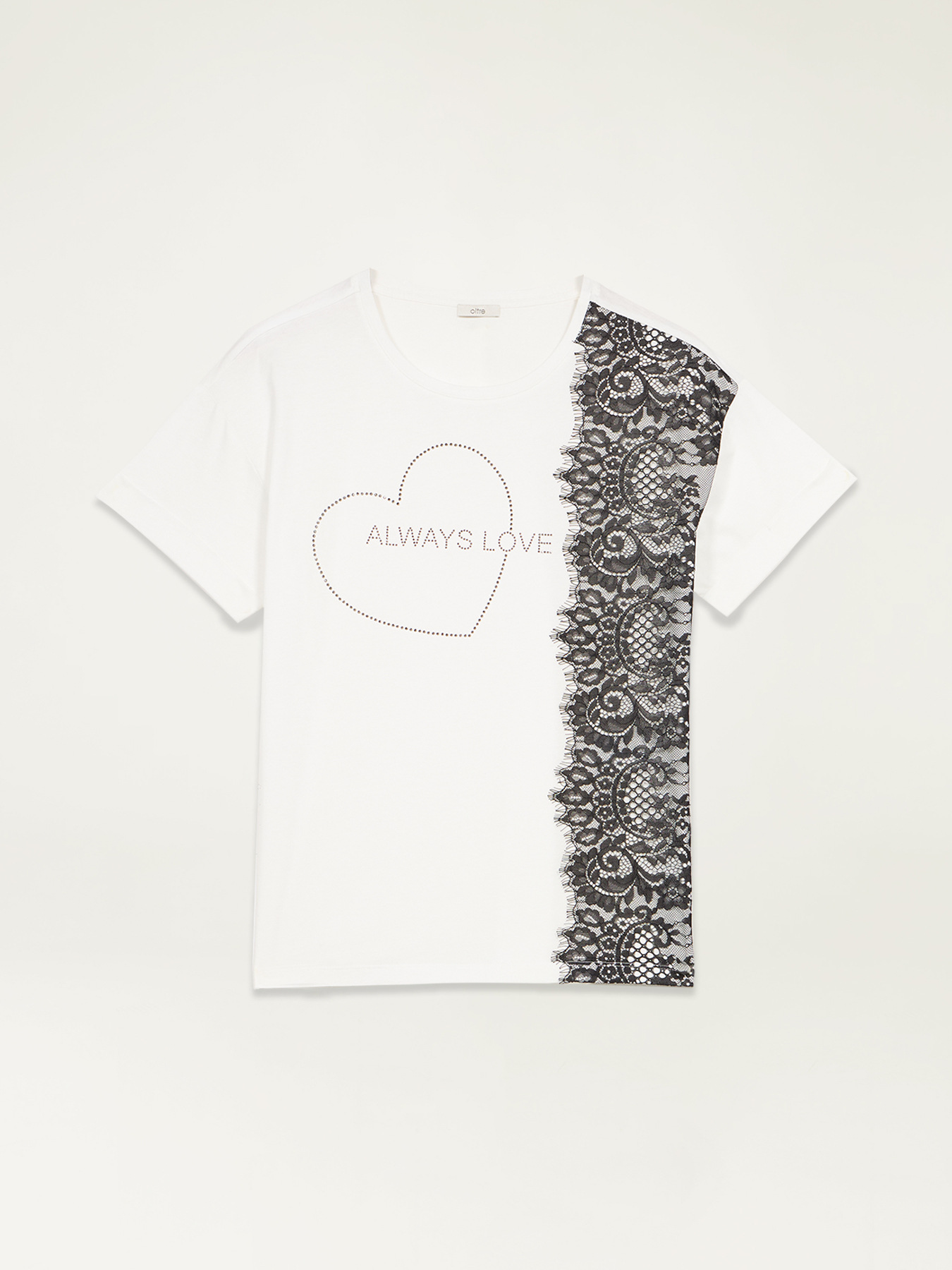 T-shirt with lace and applications image number 3