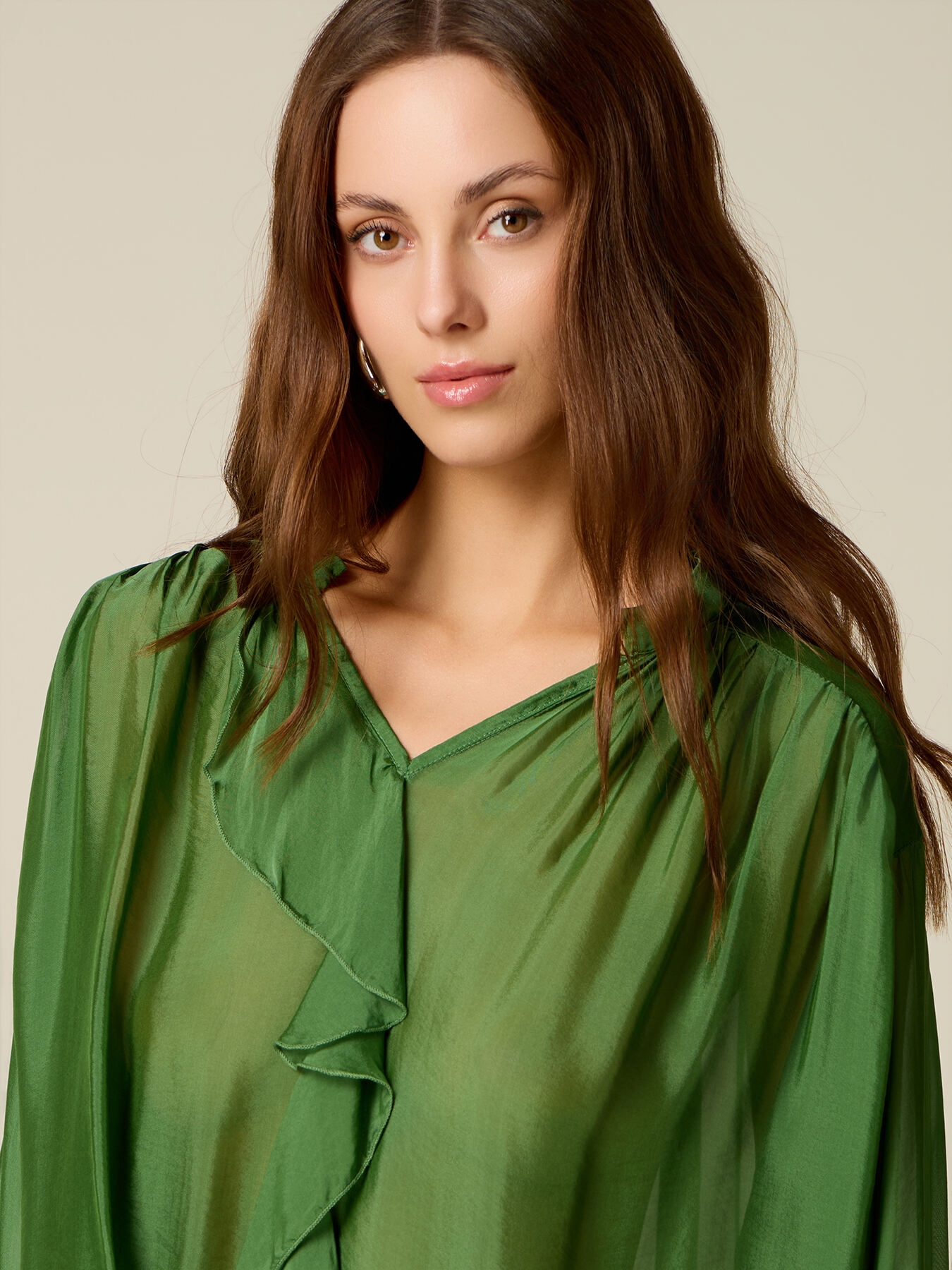 Silk and viscose voile blouse image number 2