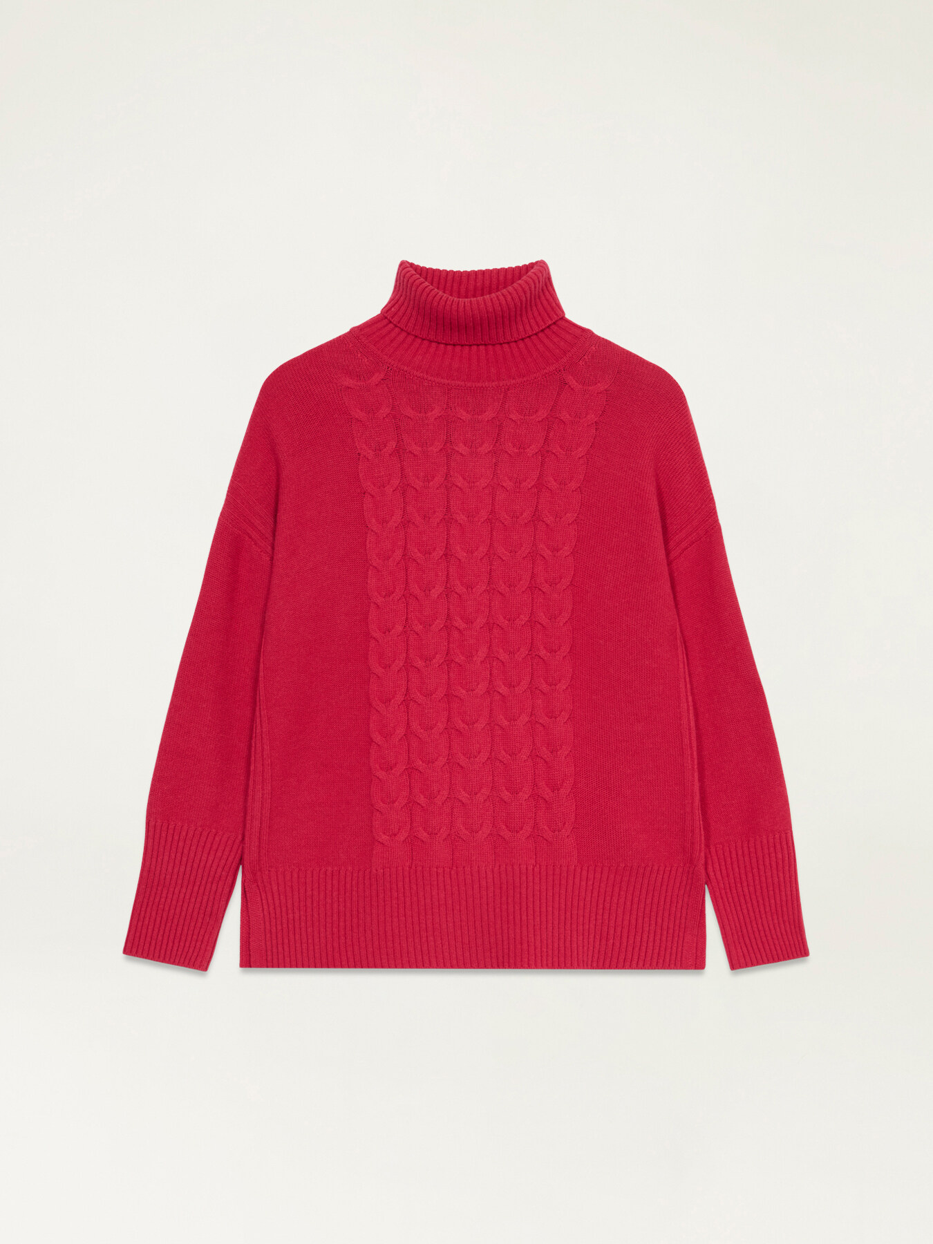 Pull col roul&eacute; avec torsades image number 3