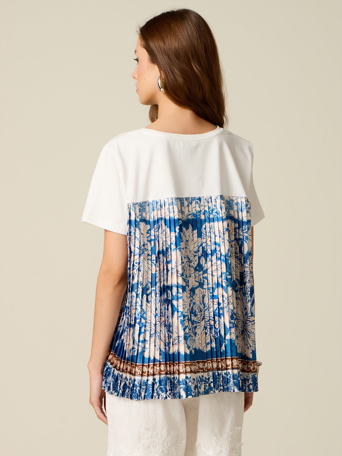 T-shirt with printed pleated back image number 1