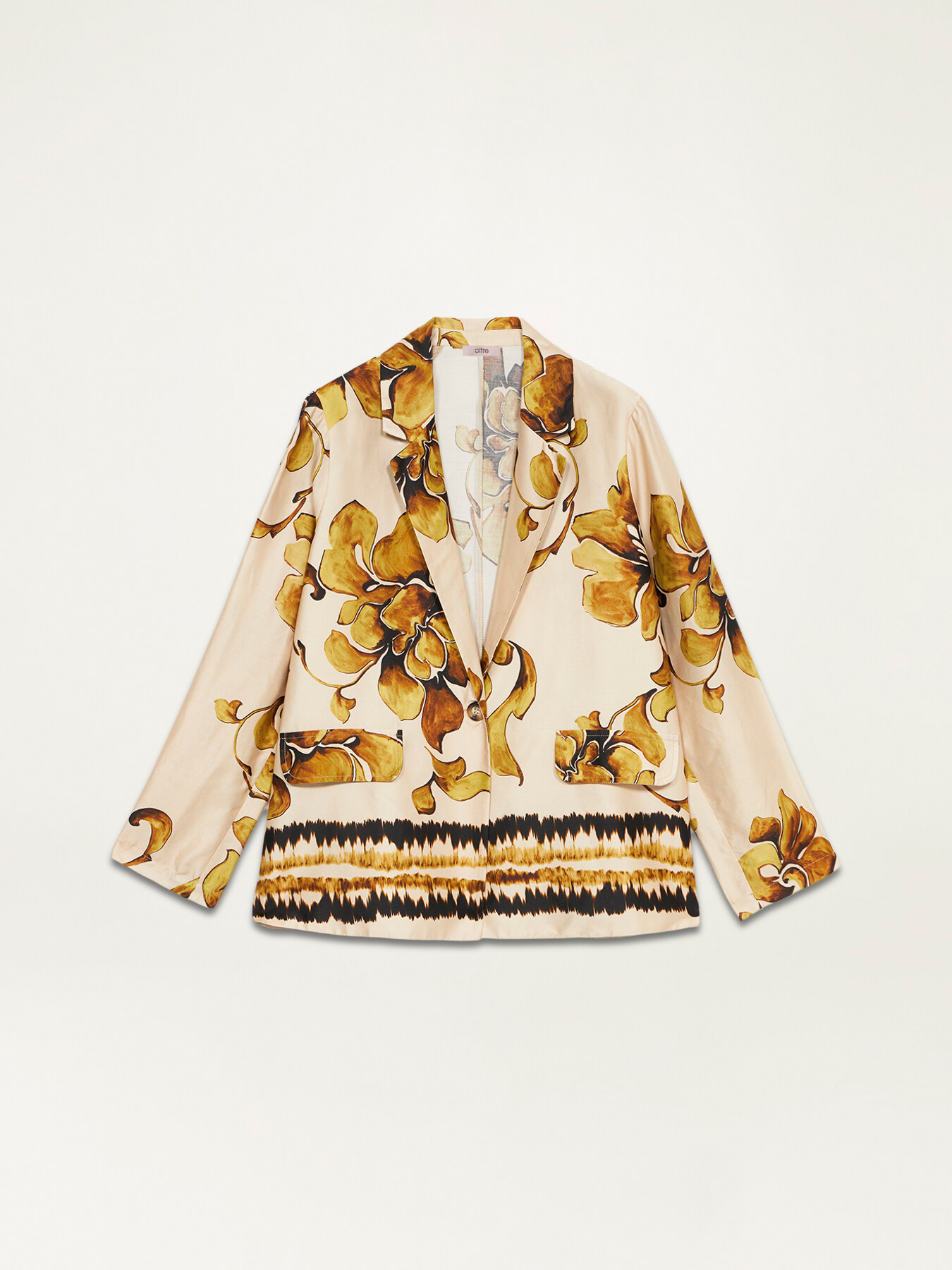 Patterned viscose satin jacket image number 3